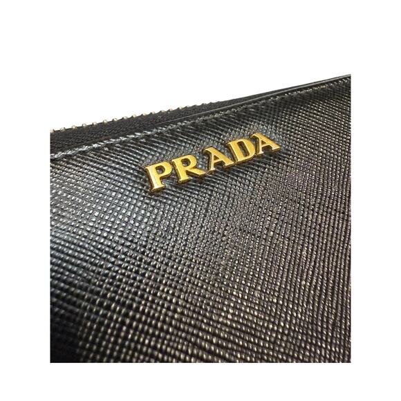 Prada Saffiano Black Zip Wallet - Picture 3 of 7